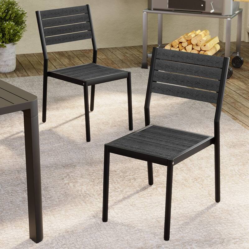 Outdoor Aluminum Dining Chairs Modern Stackable Chairs for Patio