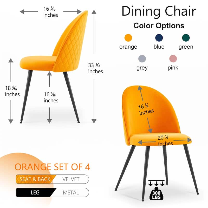 Velvet Dining Chair(Only 4 Chairs)