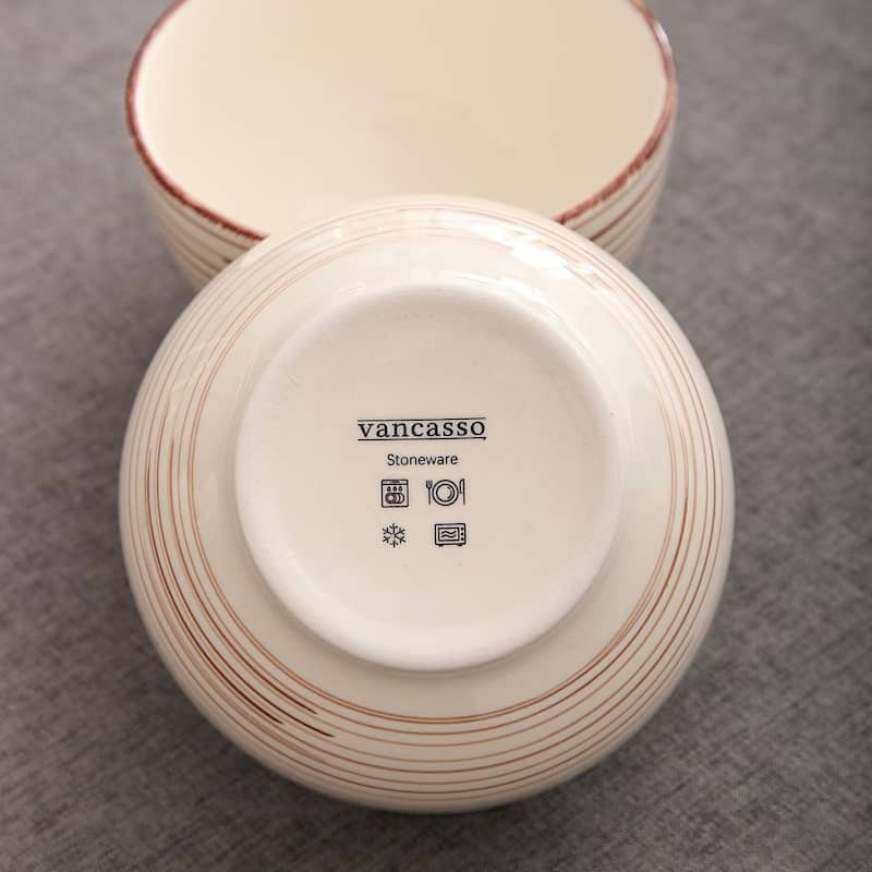 vancasso Bella 5.5 Inch Stoneware Large Serving Bowl Set,24Oz.