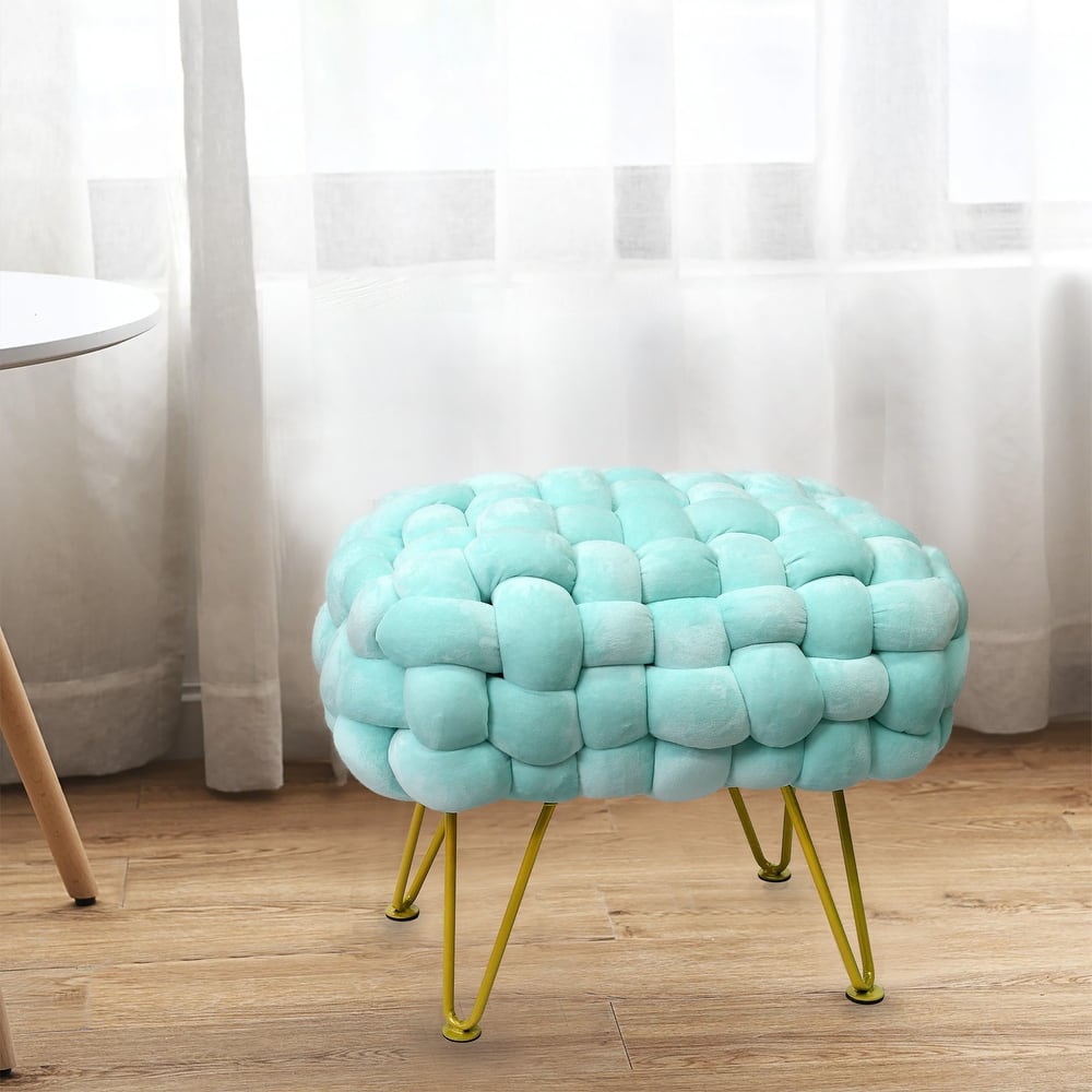 Velvet Pouf Stool 27"x20"x20"