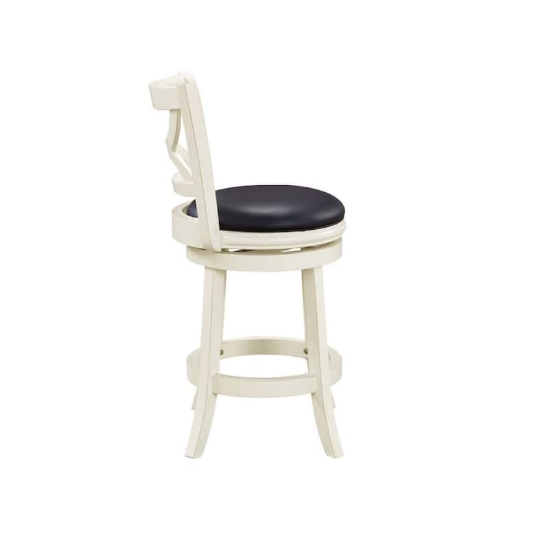 Florence Solid Hardwood Black 24-inch Plush-seat Swivel Stool