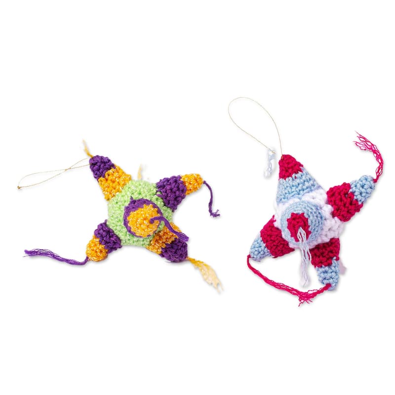 Novica Handmade Piñata Fun Crocheted Ornaments (Pair)