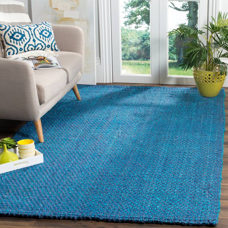 SAFAVIEH Handmade Natural Fiber Giada Jute Rug - 10' x 14' - Blue