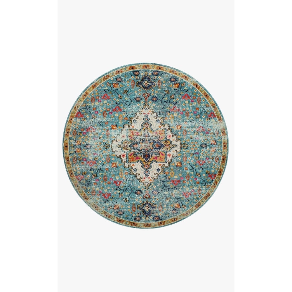 Alexander Home Vintage Boho Floral Medallion Distressed Area Rug