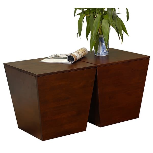 18 5 Walnut Wood Storage Cube End Table Overstock 30119833
