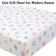 preview thumbnail 11 of 54, Polka Dot Animal Bear Friends ABC&123 Unisex Multi-color Cotton Toddler/Baby Crib Child Fitted Sheet Set (Pack of 3) - N/A