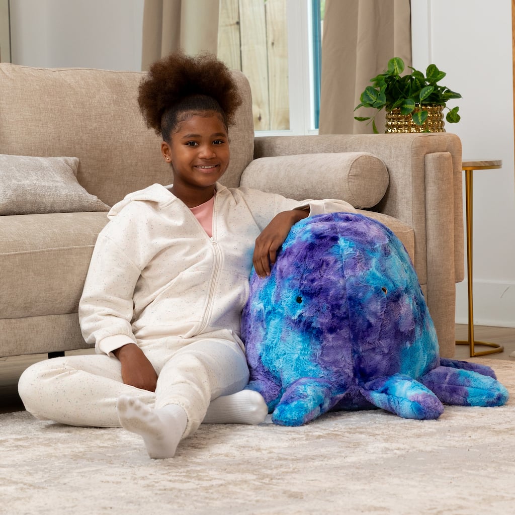 Raven-Symone Huggy the Octopus Sea Buddy Large Kids Stuffed Animal Bean Bag and Pouf
