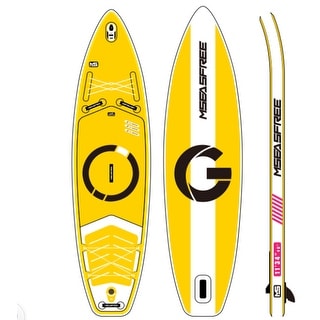 Horizon 11 ft. L x 34 in. Yellow Inflatable Stand Up Wide Paddle Board ...