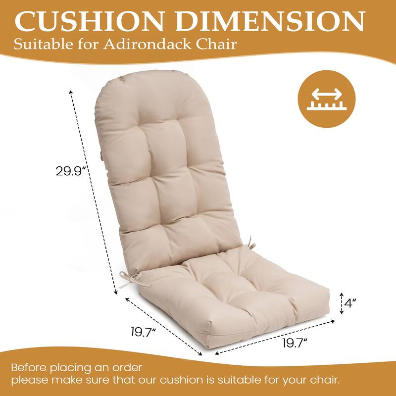 Outdoor Patio Adirondack Rocking Chair Cushions Thickened Chair Pad with Sunbrella