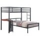 preview thumbnail 5 of 12, Fisher 2-Piece Gunmetal Metal Workstation Loft Bed Set Twin Over Twin
