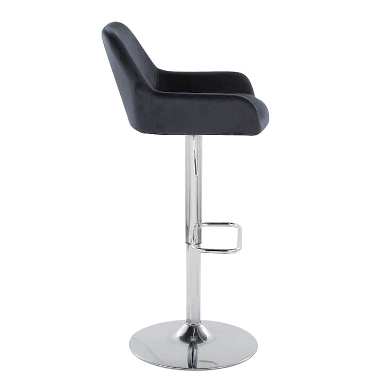 Porch & Den Galotti Adjustable Bar Stool with Rounded Rectangle Footrest (Set of 2)