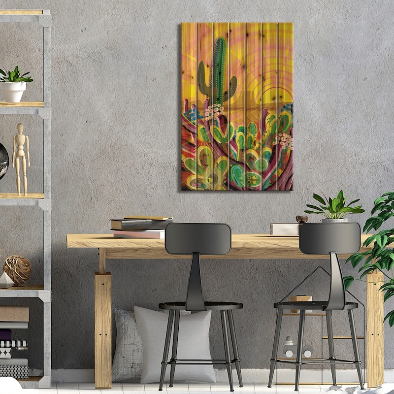 Zacaton Print On Wood by Charles Harker - Multi-Color