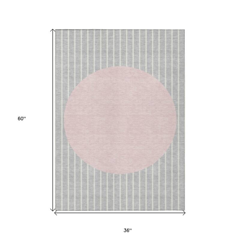 HomeRoots Striped Transitional Rectangle Outdoor Rug