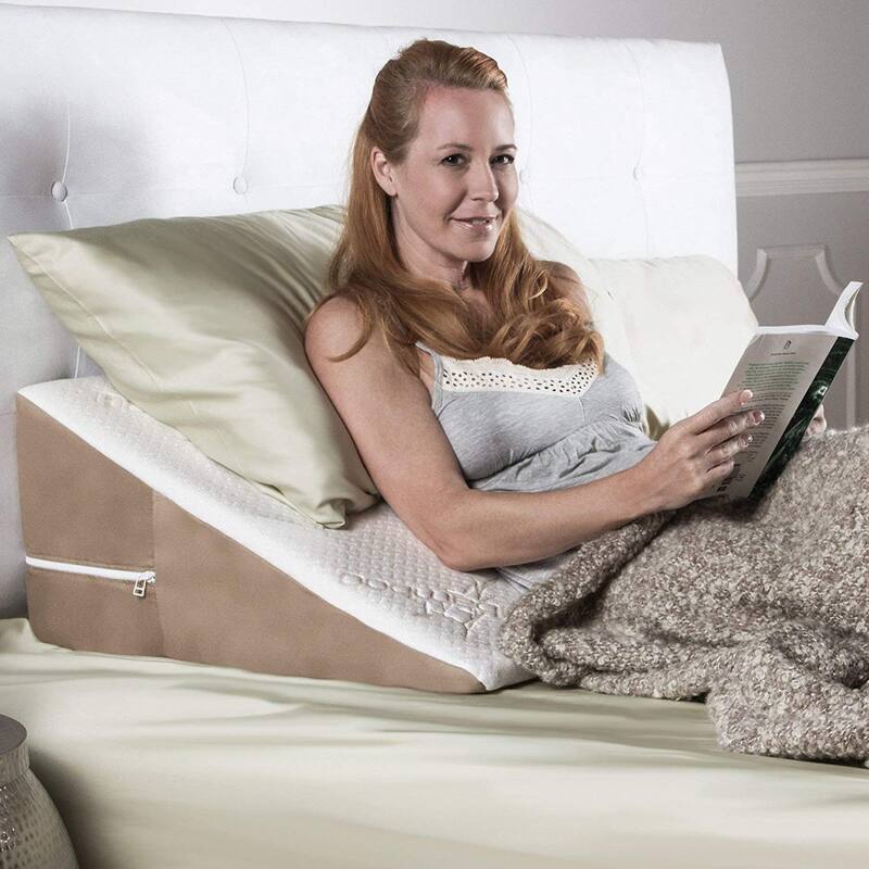 Avana Bed Wedge 12" Acid Reflux Pillow with Cooling Gel Memory Foam - White
