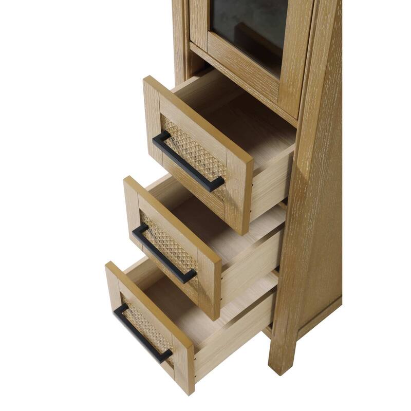 Winslow 16-28 Inch Bath Storage Glass Cabinet