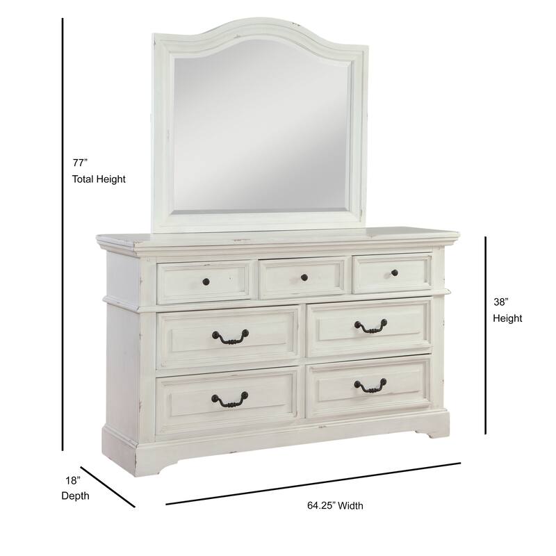 Lakewood Distressed Wood Dresser with Optional Mirror