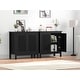 preview thumbnail 4 of 8, Anmytek Modern 2-Door Wood Black Kitchen Buffet Sideboard Accent Storage Cabinet with Adjustable Shelf