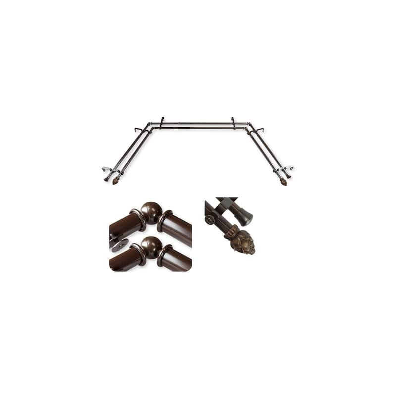 Adjustable Curtain Rods & Hardware Set - 20-72 Inch Lengths, Cocoa Finish - M