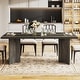 preview thumbnail 16 of 33, Farmhouse Rectangular Dining Table for 4-6 People Grey