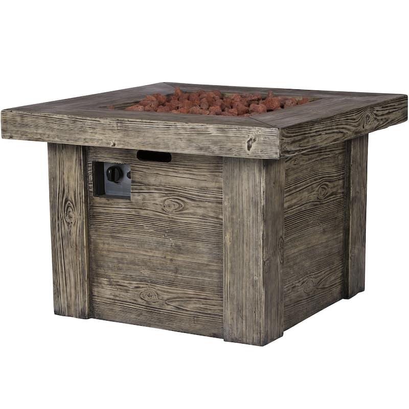 Fire & Flare 50,000 BTU Firepit Table, Lava Rocks, & Cover Set