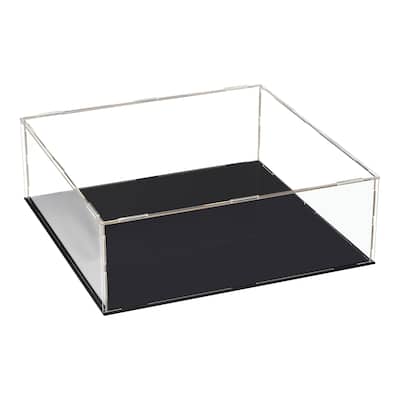 Acrylic Clear Display Case Box Dustproof Protection Showcase 30x30x10cm - Clear, Black