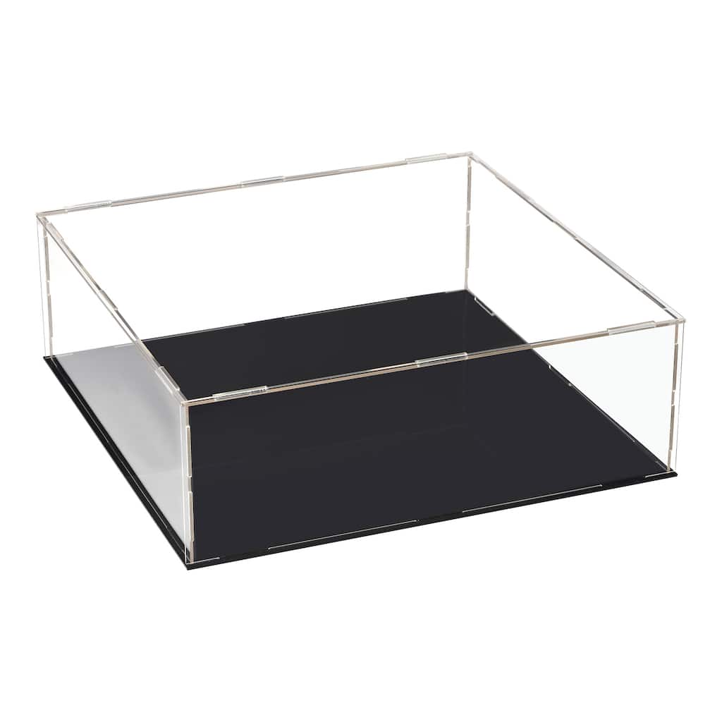 Acrylic Clear Display Case Box Dustproof Protection Showcase 30x30x10cm - Clear, Black