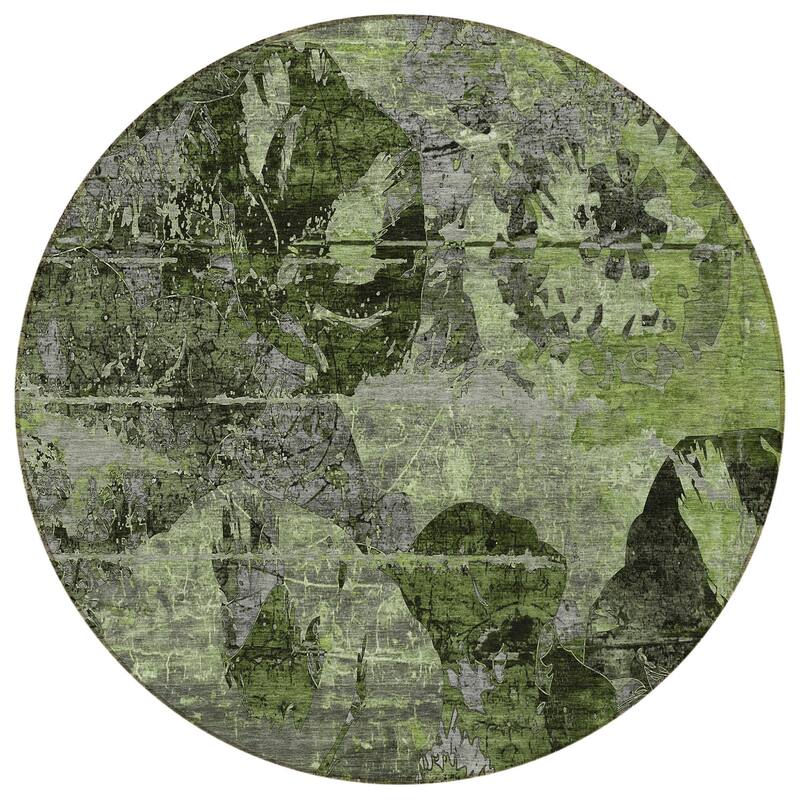 Mami Artistic Abstract Weather Resistant Classic Meets Modern Outdoor Rug