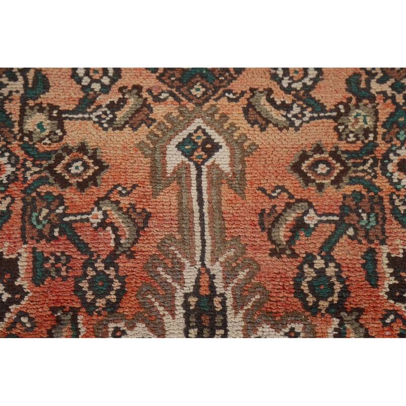 Hand Knotted Oriental 100% Wool Carpet Traditional Medallion Red Hamedan Area Rug - 9' 0'' X 5' 8''