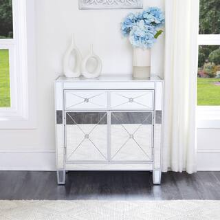 SEI Furniture Dalton 2-Door Mirrored Accent Cabinet