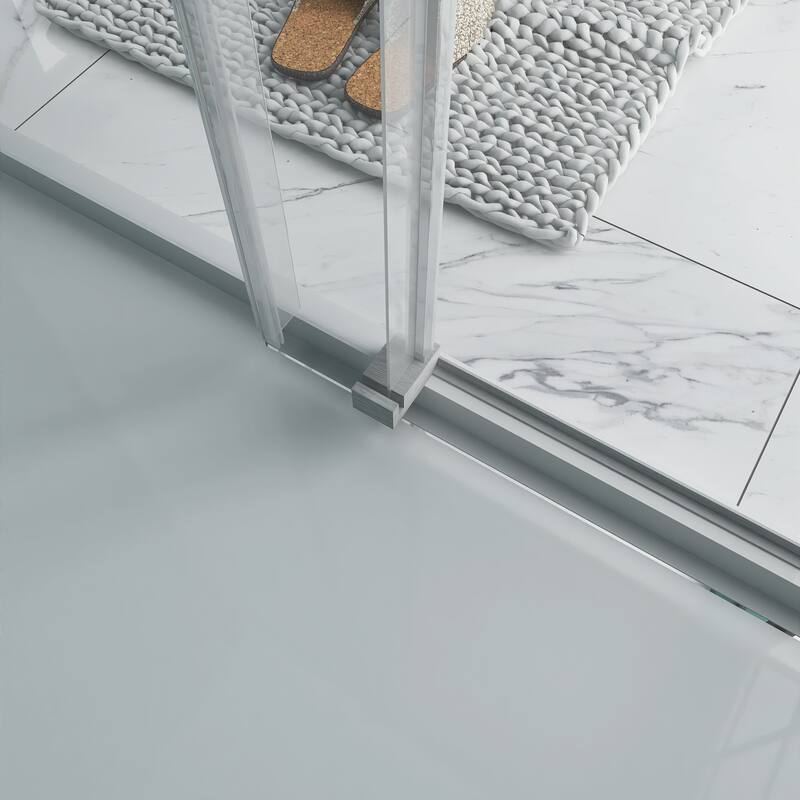 60"/ 72" Single Sliding Frameless Shower Door With Buffer