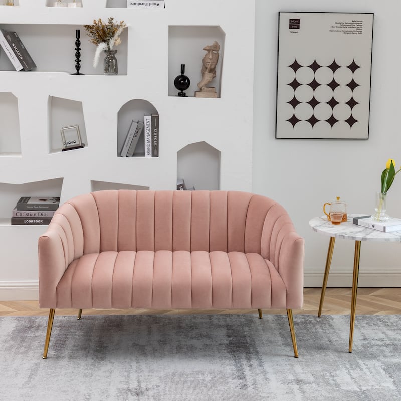 SEYNAR Velvet Upholstered Accent Chair and Loveseat Set