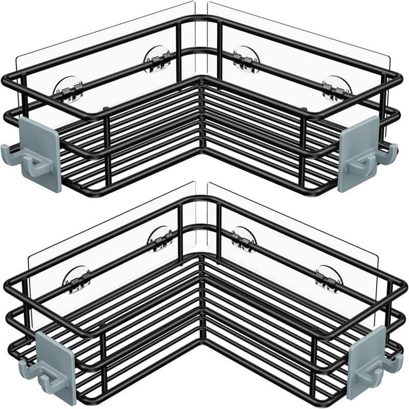 Corner Shower Shelves Stainless Steel - Black