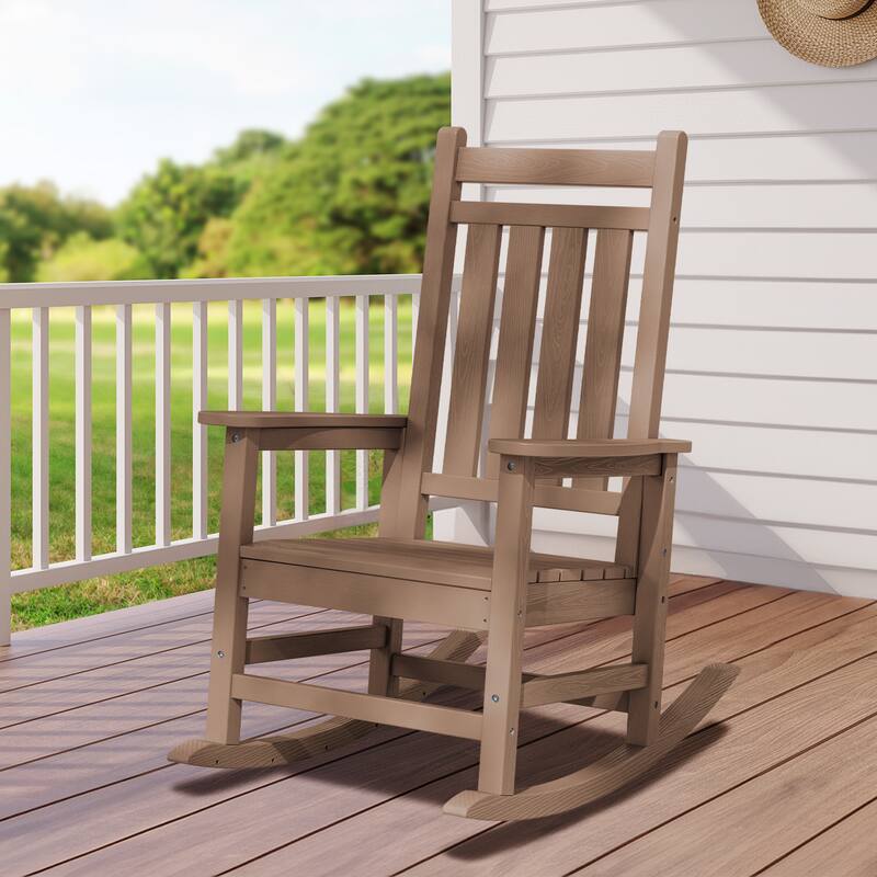 HDPE Outdoor Patio Rocking Plastic Adirondack Chair