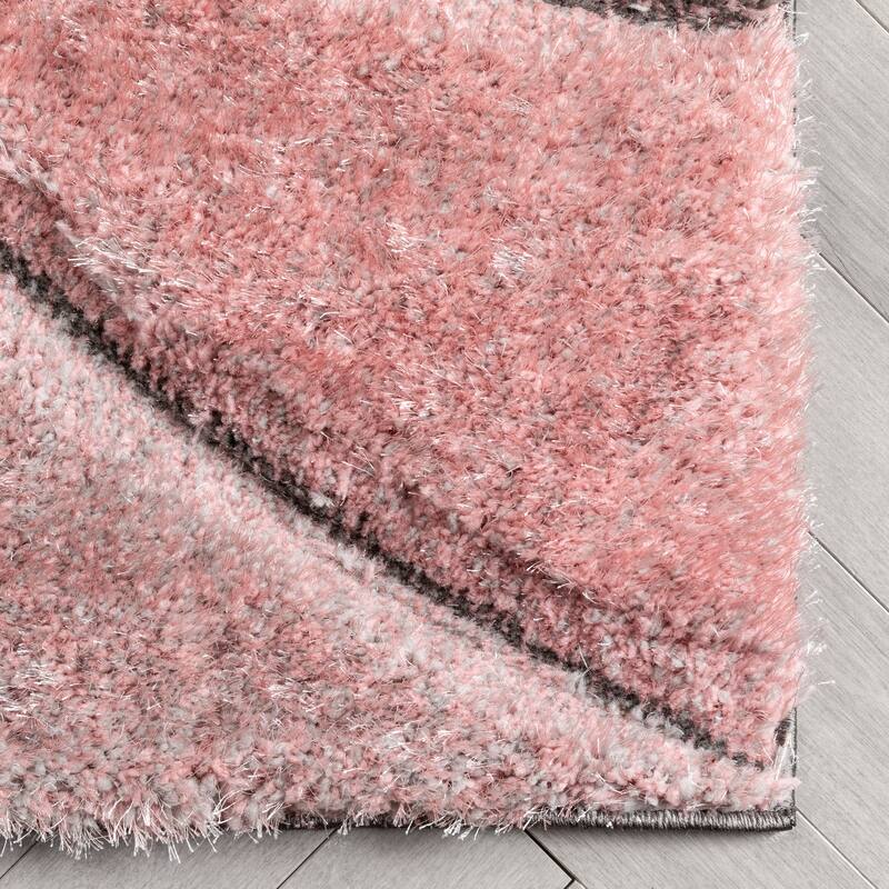 Well Woven San Francisco Luz Geometric Modern Carved Shag Area Rug
