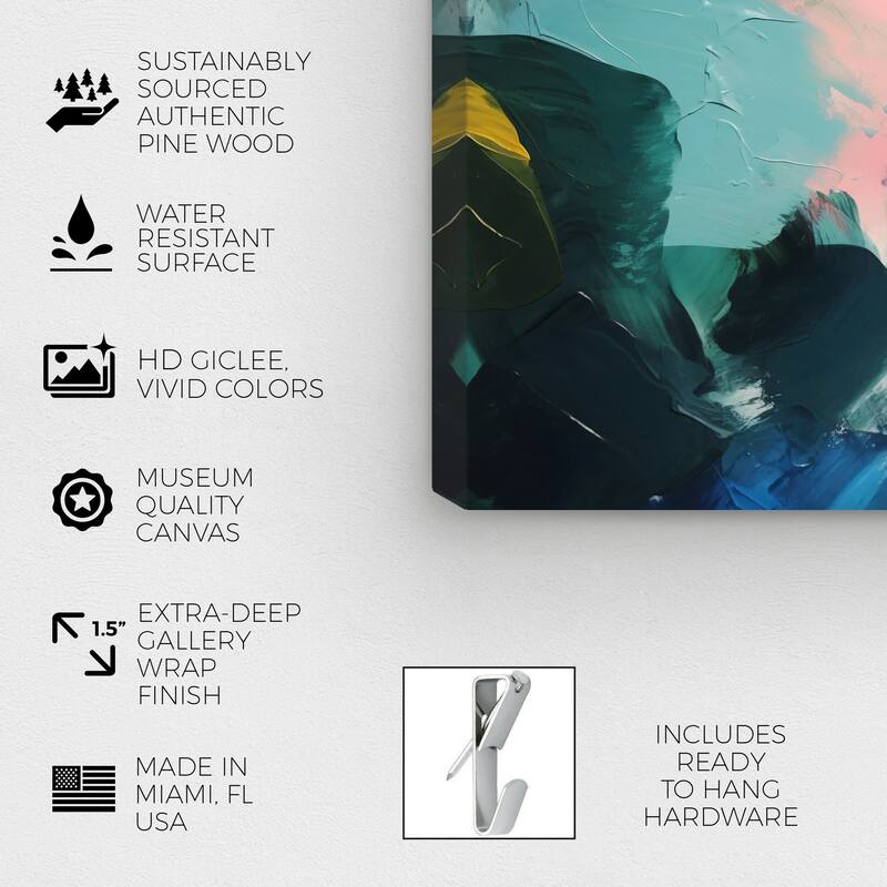 Wynwood Studio Abstract Retro Color Palette Pink and Modern & Contemporary Wall Art Canvas Print