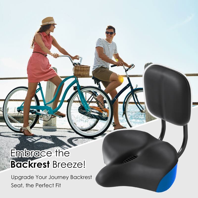DoCred Oversized Universal Bike Seat, Saddle with Backrest
