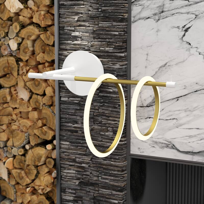Glow's Avenue 2-Light Loop Ring Wall Sconce - White