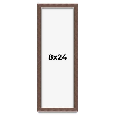 8x24 Shadow Box Frame Brown | 1.125 inches Deep Real Wood Rustic