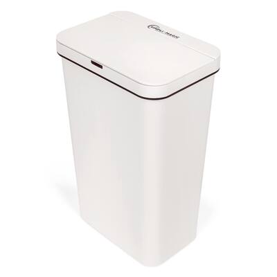79502 13 Gallon Touchless Sensor Trash Can, Rectangle Garbage Bin, Perfect for Home, Kitchen, Office, White