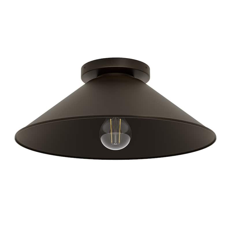 Hunter Skyflow Outdoor 1-Light 14" Flush Mount Ceiling Light - Transitional, Modern Rustic - Wet-Rated!