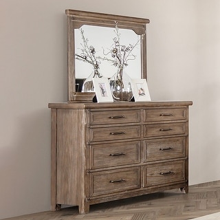 Furniture of America Trove Brown Wood 8-Drawer 2-Piece Dresser and Mirror Set