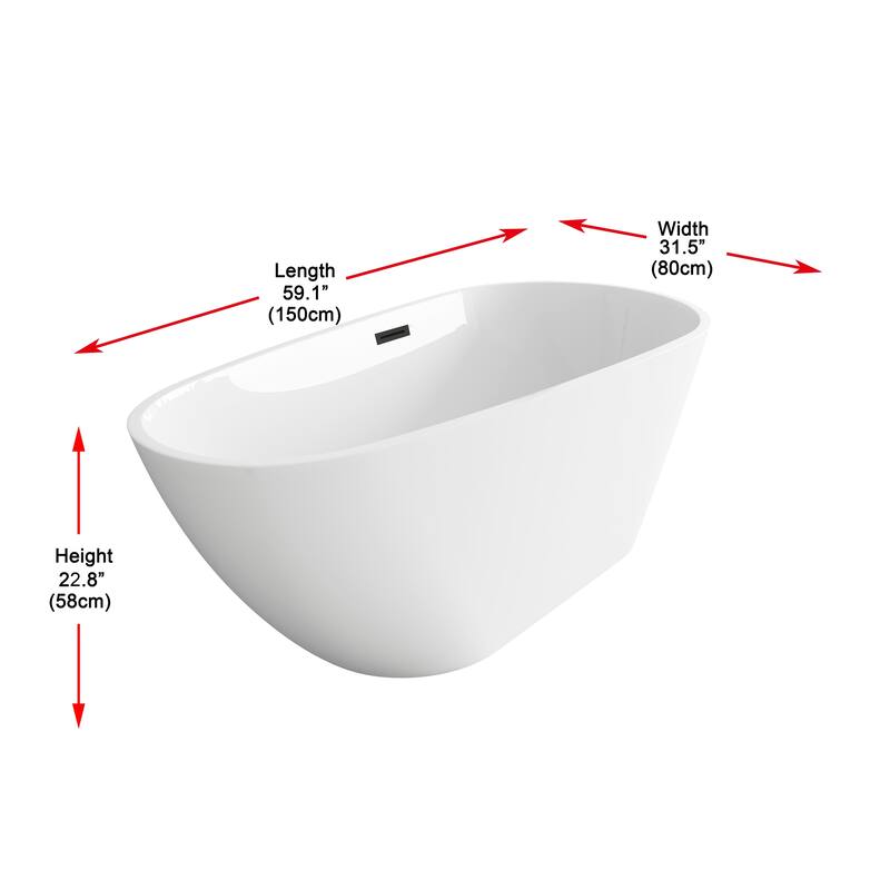 Hillary Bathtub in Glossy White