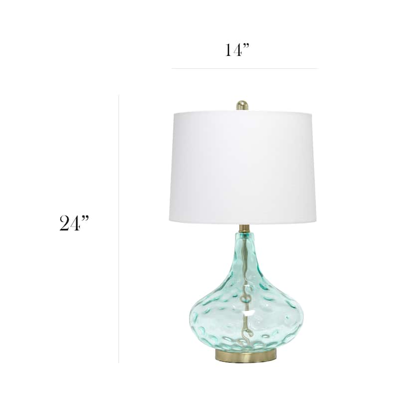 24" Modern Refined Bubbly Colored Glass Table Lamp