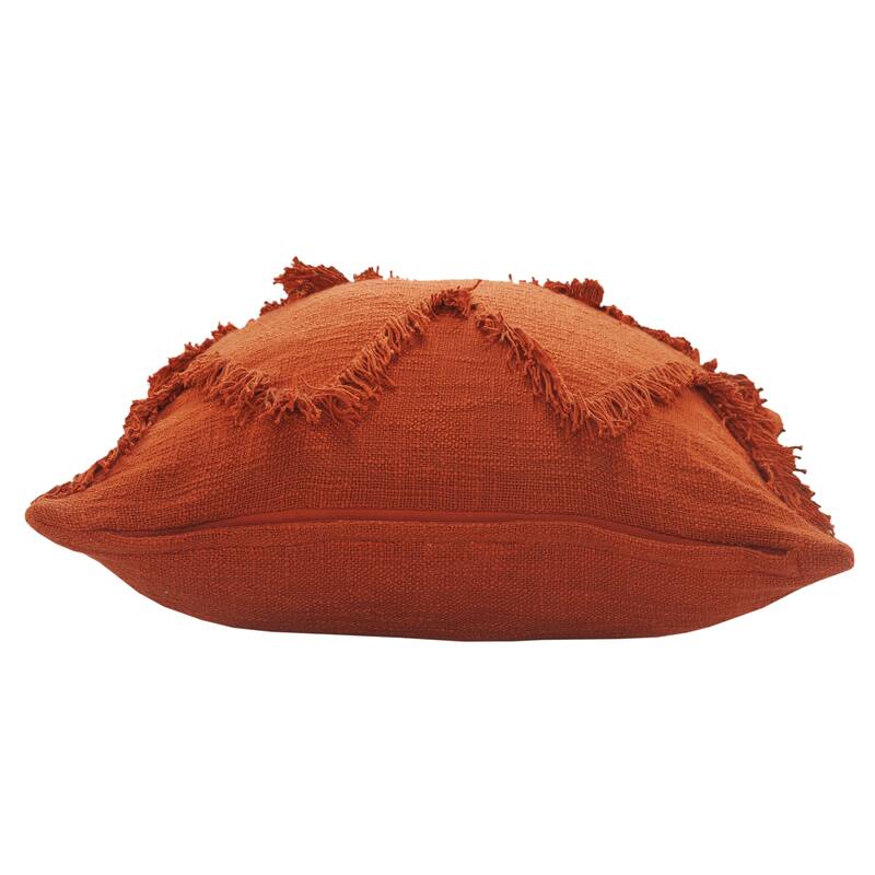 Sevita Solid Cinnamon Chevron Shag Lumbar Throw Pillow