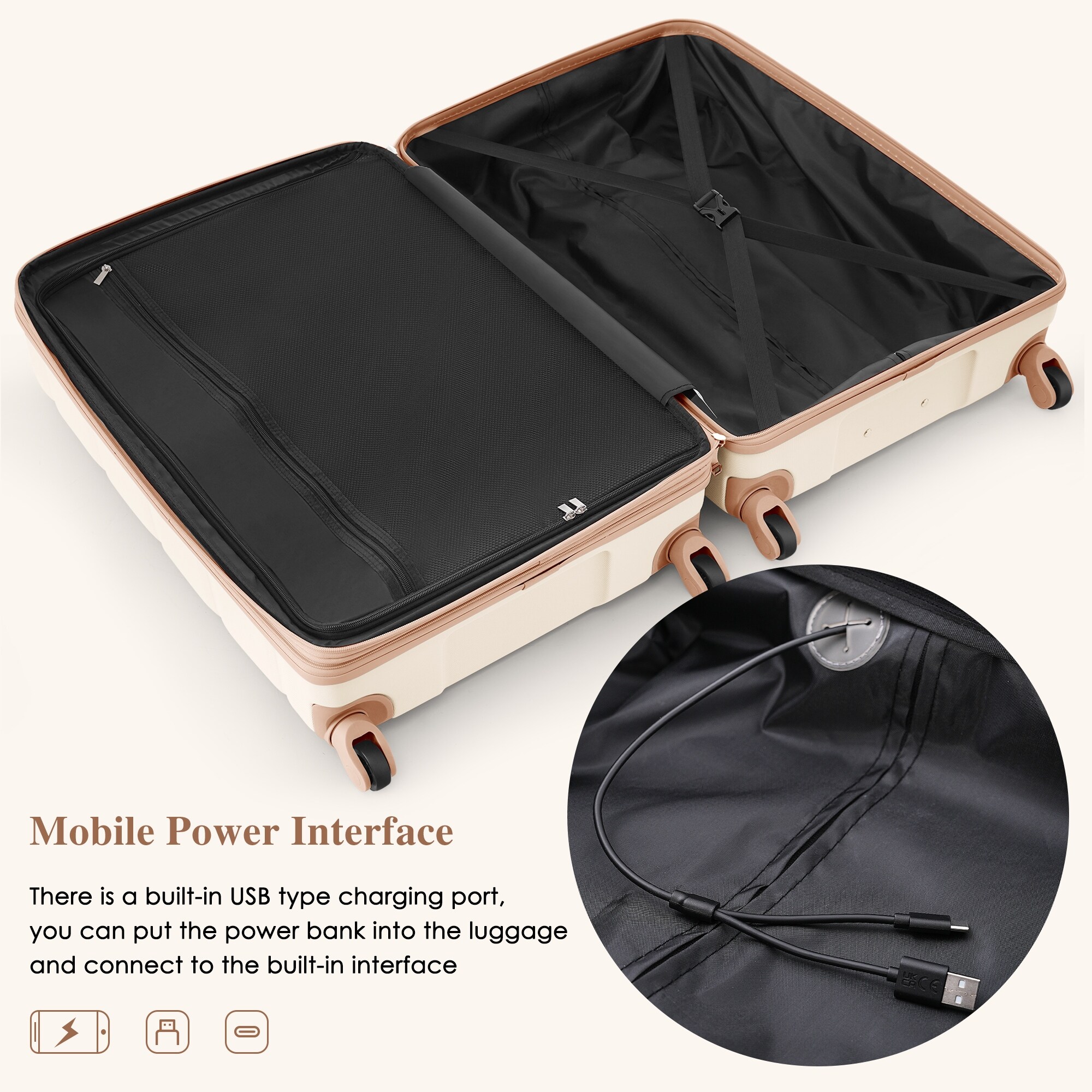 Luggage Set of 3, 20-inch with USB Port Bed Bath Beyond 41092582