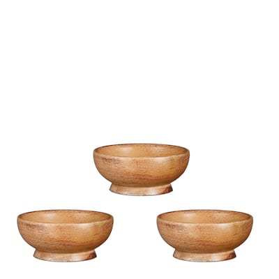 Set of 3 Pompeo Bowls Light Brown 4.35"Dia- A - A