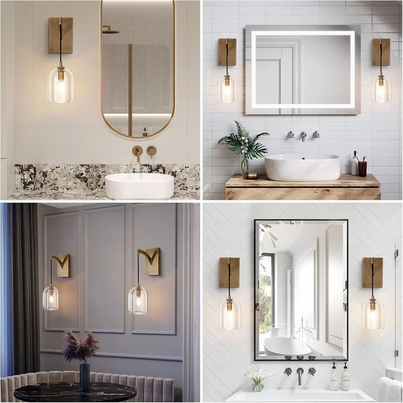 KAYLA 5.1in W 16.5in H 1-Light Modern Crystal Wall Sconce, Indoor Hemisphere Wall Lighting with Clear Crystal Shade
