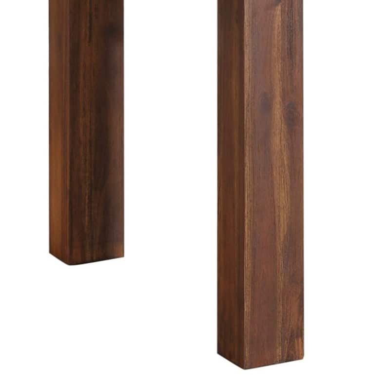 63-95 Inch Pim Acacia Wood Dining Table, 2 Extension Leaves, Walnut Brown