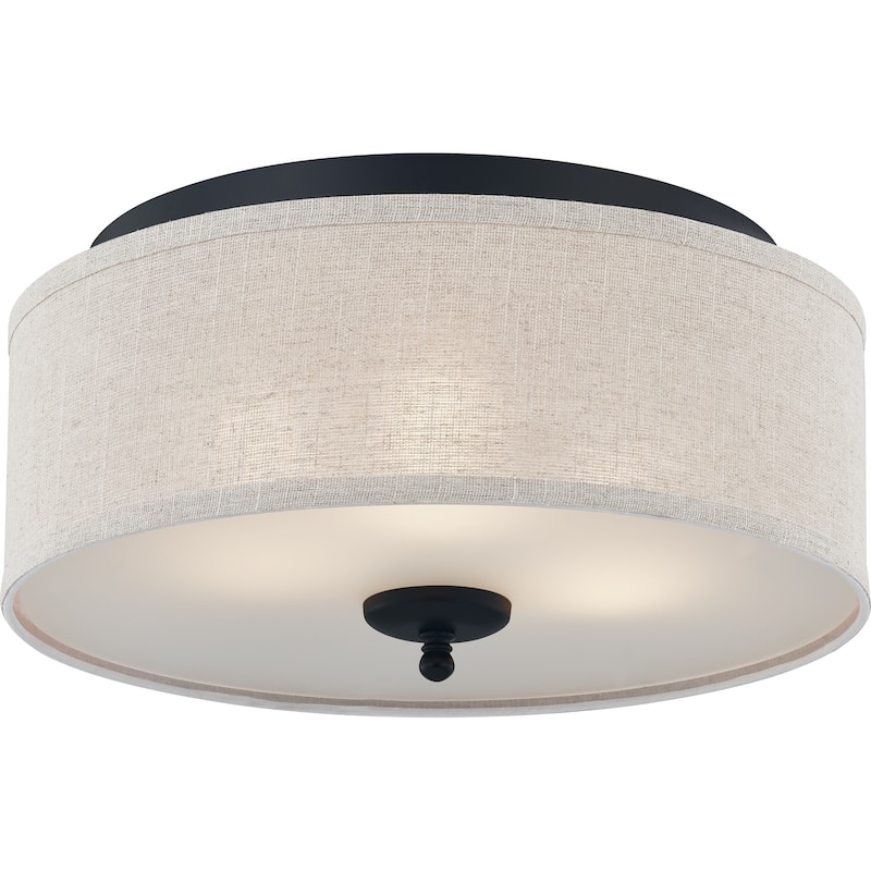 Quoizel Blanche Matte Black 3-light Flush Mount