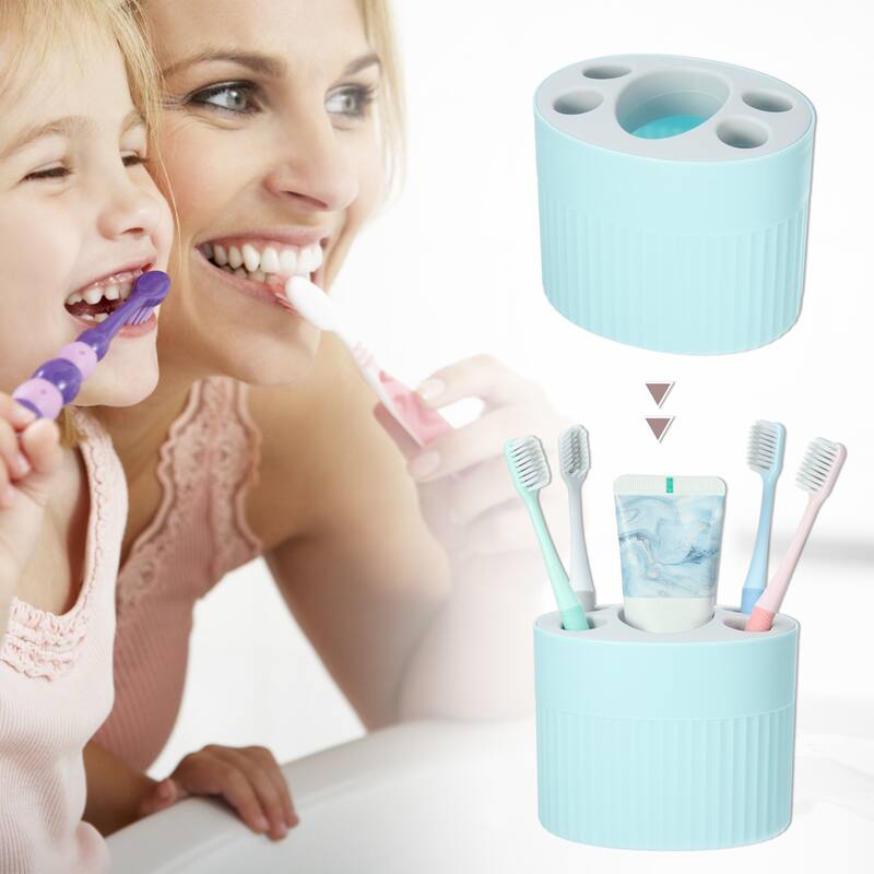 Toothbrush Holders, Bathroom Toothbrush Holders, Toothbrush Storage Organizers for Bathroom Storage, 4.69"x3.62"x3.73" - Blue